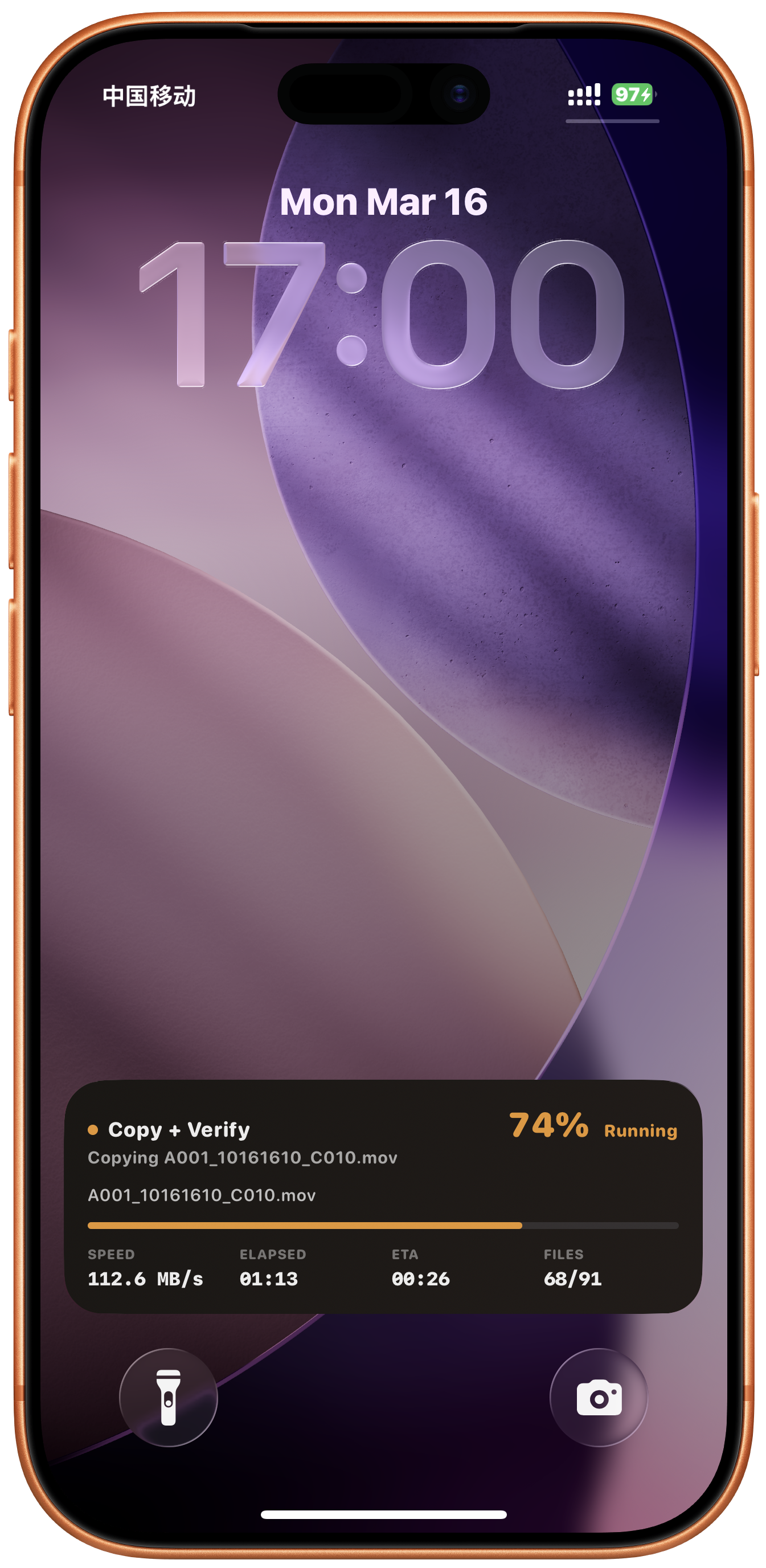 Hash Live Activity progress on the iPhone Lock Screen