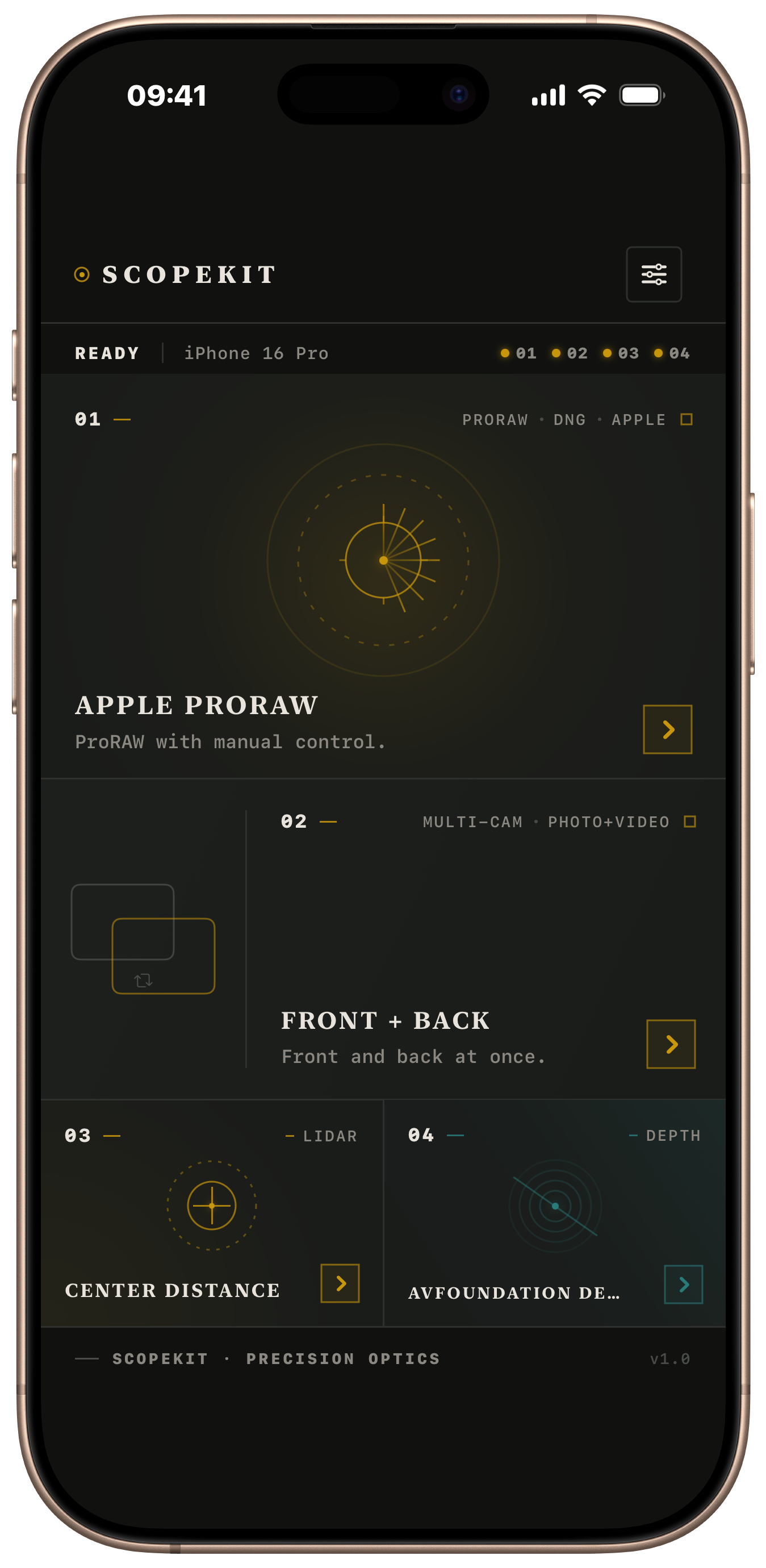 ScopeKit overview screen